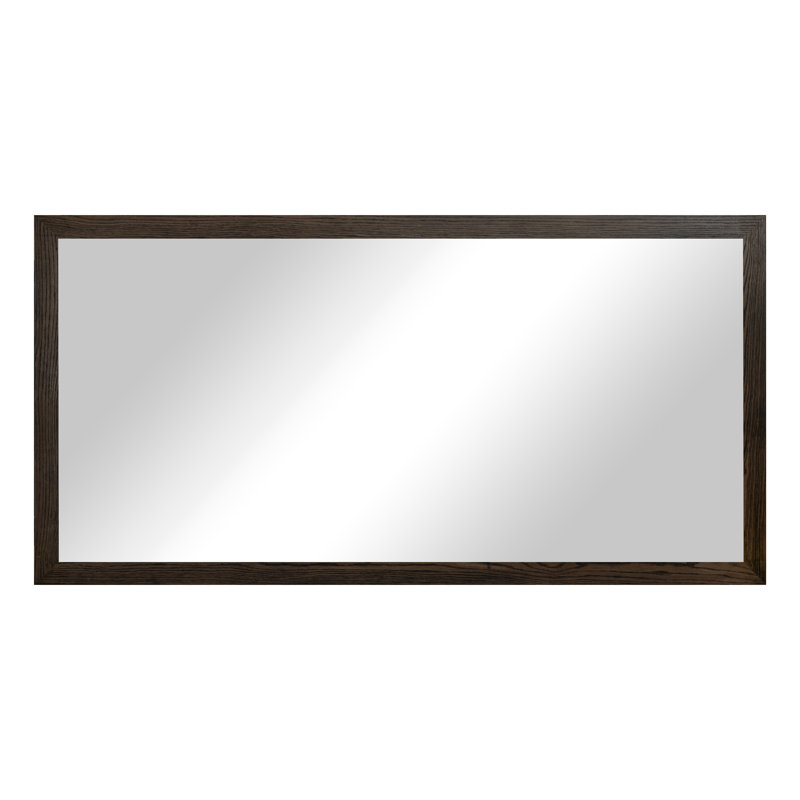Miroir en bois franc Ebark Designs Ebark - chêne rouge 2 po, Ébène, 63 po x 30 po