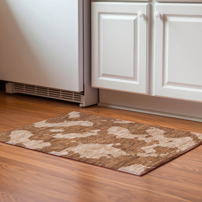 Premium Machine Washable Prisco Terracotta Rug