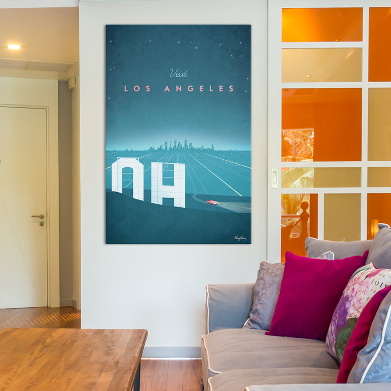 « los angeles », art textuel sur toile tendue, H 18 po x l 26 po x P 1,5 po