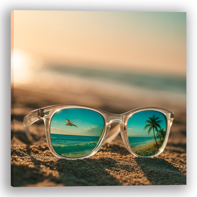 Art sur toile, "Reflections of Paradise" - lunettes de soleil tropicales