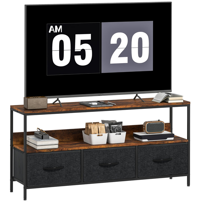 Unfinished TV Stand for TVs up to 55", Rustic Brown