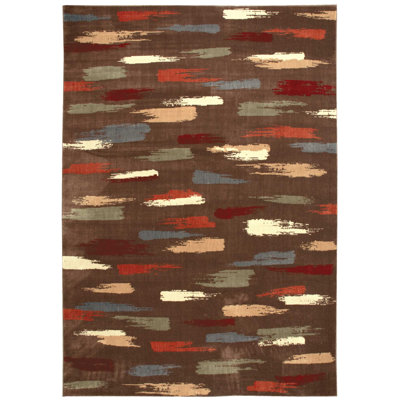 Tapis chocolat en laine Issabel