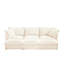 Élégant 3 avec 3 repose-pieds, chenille crème, idéal pour le salon Home Cinéma confortable en chenille, assise