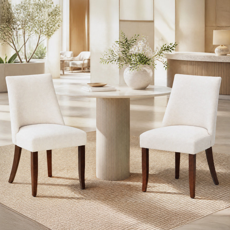 Parsons Upholstered Dining Chair Solid Wood Side Chair - Comfort & Style for Modern Homes, 46.5 x 54.5 x 84 cm, Beige