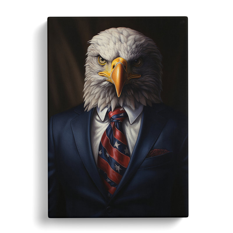 Eagle in a Suit Painting - Wrapped Canvas, 76cm H x 50cm W x 3cm D