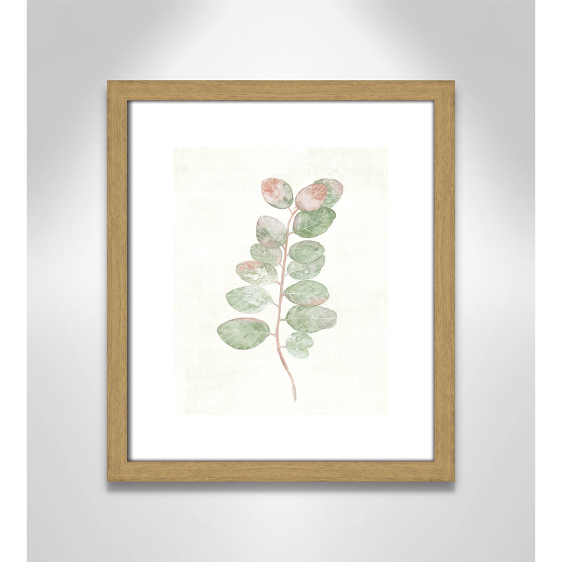 «Florida Leaves II», reproduction d'art, Toile avec cadre en bois beige, H 15 po x l 13 po x P 0,75 po