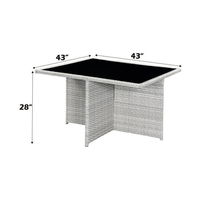 Tissu bleu 9 pièces Bistro: 4 chaises, repose-pieds, salle à manger 9 pièces dans et avec repose-pieds et ta