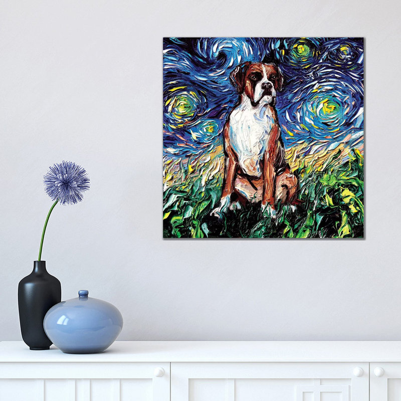 Boxer Night 1 Piece Wrapped Canvas Wall Art, 45.72 cm H x 45.72 cm W x 3.175 cm D
