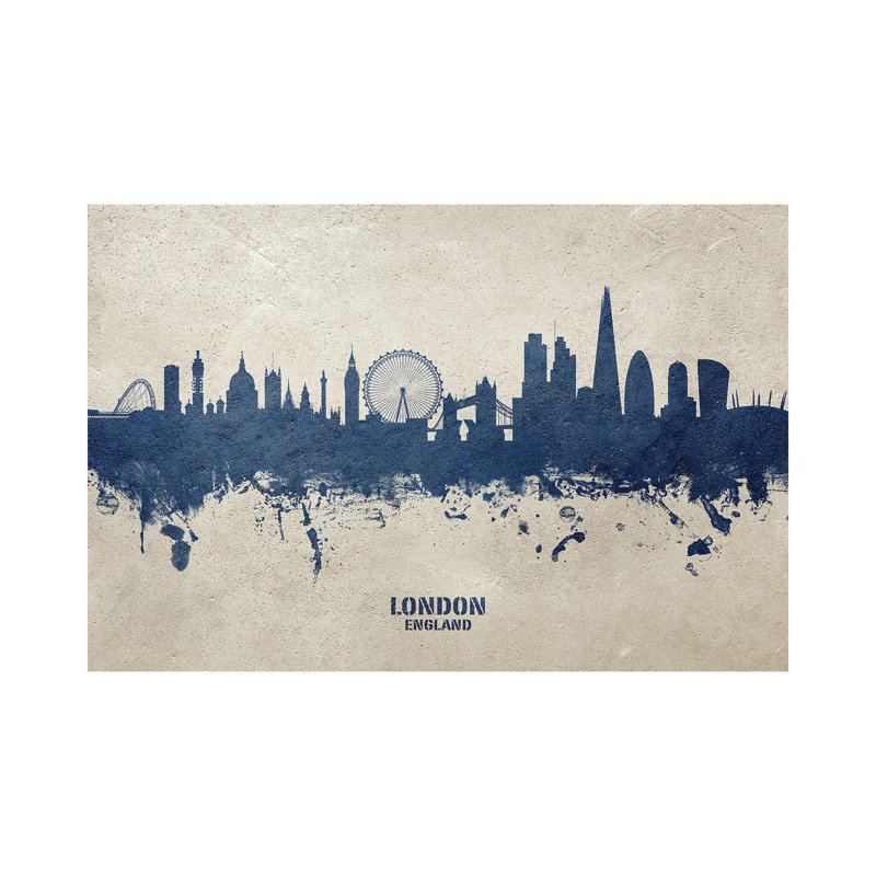 London England Skyline Concrete by Michael Tompsett - Wrapped Canvas Gallery-Wrapped Canvas Giclée