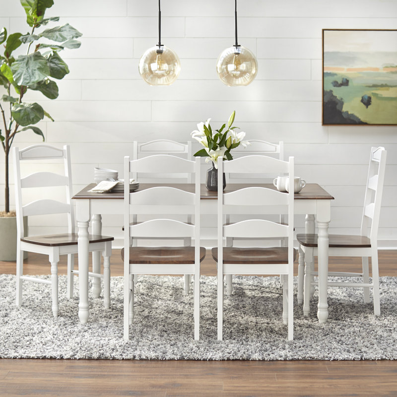 Fleurance 6 - Person Solid Wood Top Four Leg Dining Set