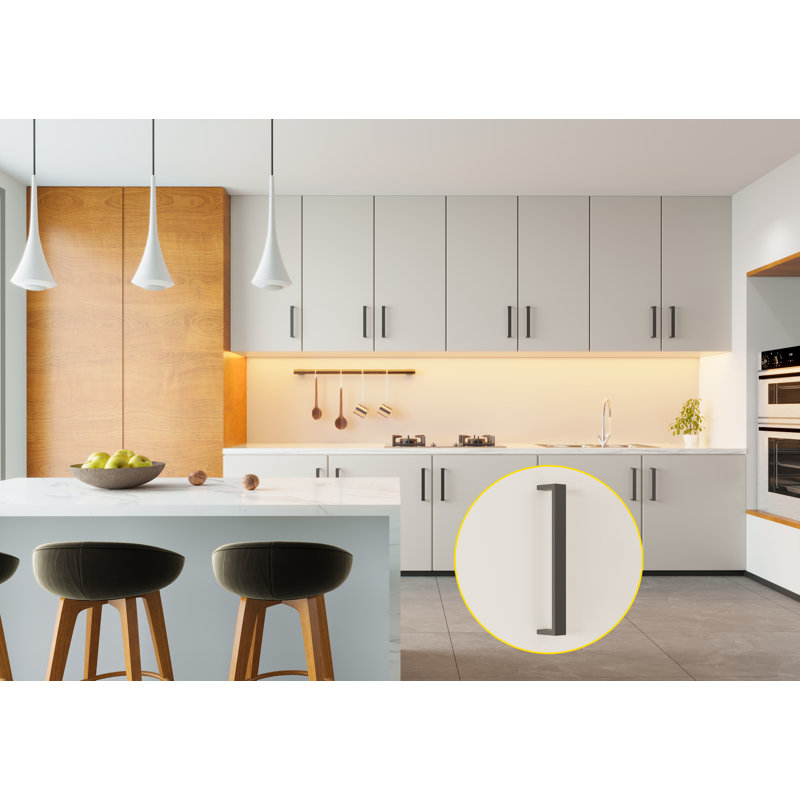 Modern Cabinet Pull, Satin Black, 11 9/16"