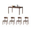 4 - Person Walnut Solid Wood Solid Wood Top Four Leg Dining Set