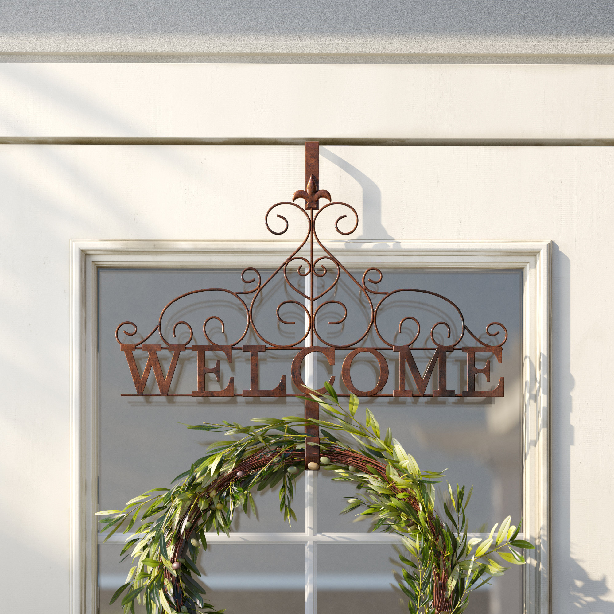 Three Posts Rustic Welcome Wreath Hanger & Reviews | Wayfair