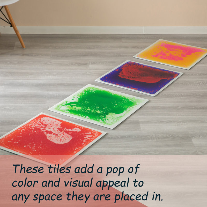 19.5'' Multicolor Sensory Liquid Gel Floor Tiles for Kids