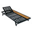 Méridiennes de patio réglables avec rangement, bord de piscine moderne en métal et bois