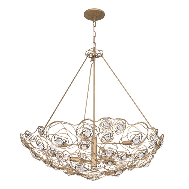 Luminaire suspendu inversé Ethereal Rose - dégradé or Havana - l 32,5 po x H 31,5 po, 8
