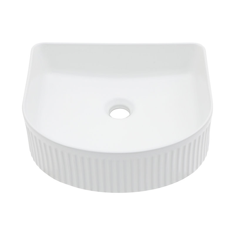 15.69"X13.69" White Ceramic Vessel Bathroom Sink