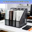 Organisateur de dossiers en métal avec 4 compartiments, porte-documents de bureau vertical pour papiers A4, magazines et fournitures de bureau