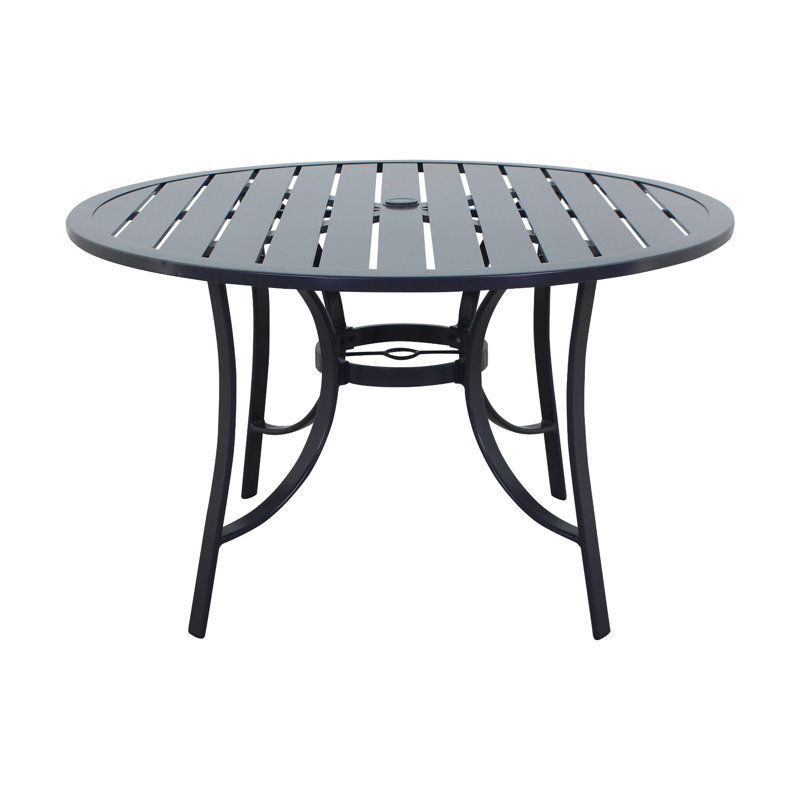 Table de salle à manger en aluminium Abbie-Lea, Gris foncé