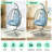 Hanging Egg Chair with Stand Indoor Outdoor PE Wicker Swing Hammock Chair with Washable Cushion for Patio Bedroom Balcony Garden-129694097
