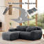 Canapé en L sans os - Tissu moelleux, méridienne, éponge 32D, ergonomique, antidérapant, coussins décoratifs - gris foncé-129466826