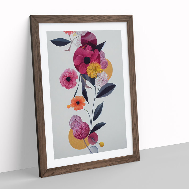 The Eccentric Flowers - Framed Print, Walnut, 46cm H x 34cm W x 2cm D