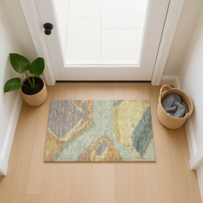 Tapis abstrait lavable à la machine intérieur / extérieur ACN2571