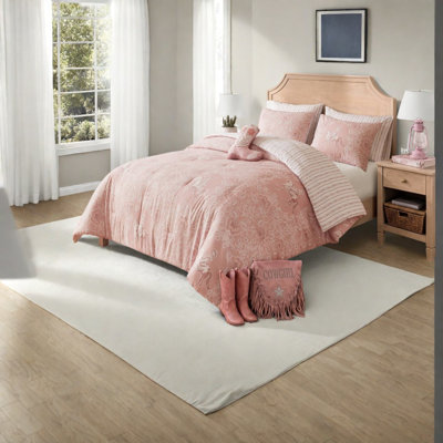 Ensemble de literie en microfibre pour grand lit Pink Western Cowgirl