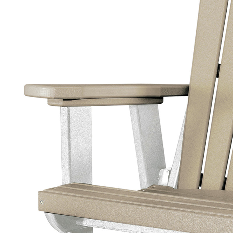 Coastal Comfort Weatherwood & White Poly Resin Swivel Glider Chair