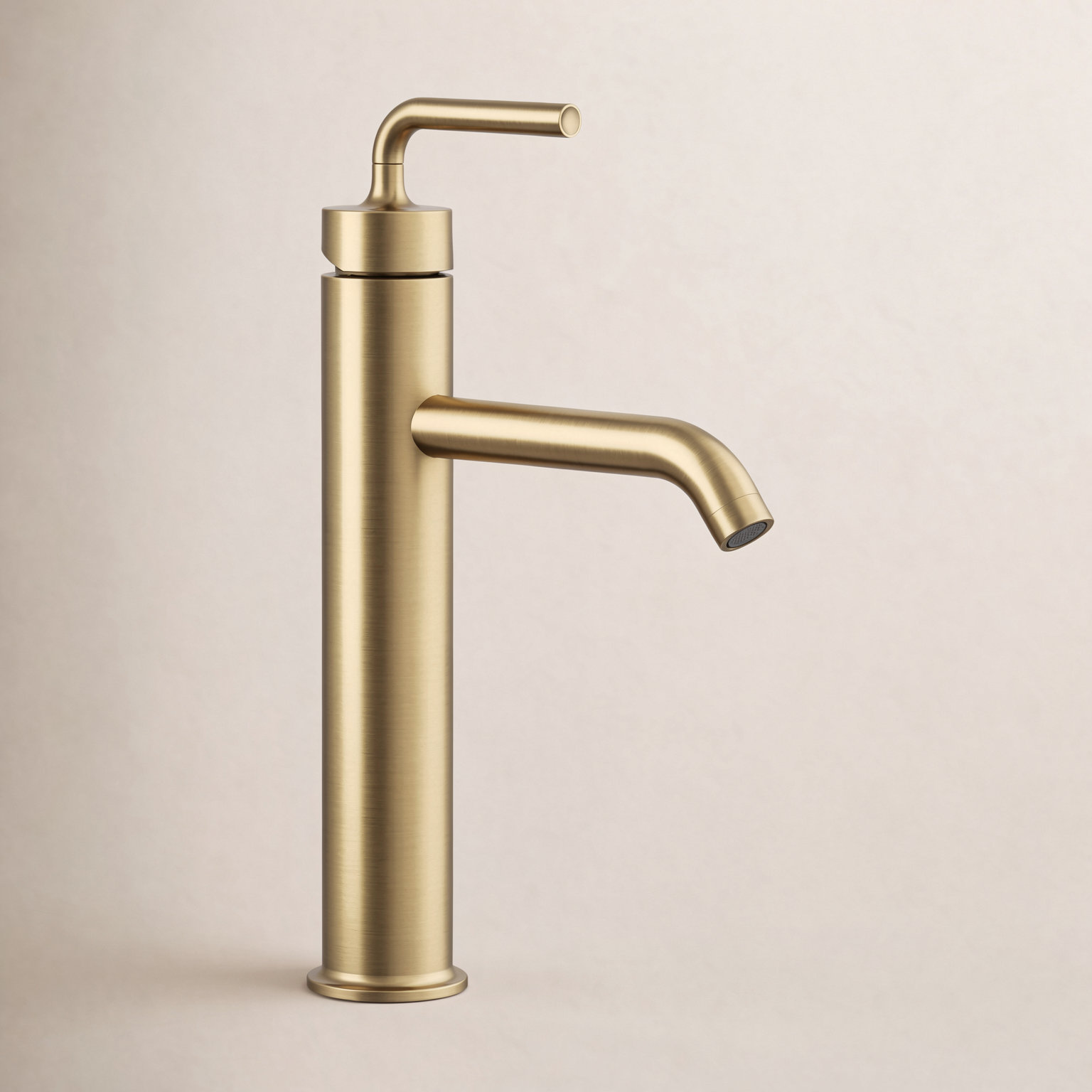 Purist Vessel Bathroom Faucet with Drain, Vibrant Brushed Moderne Brass