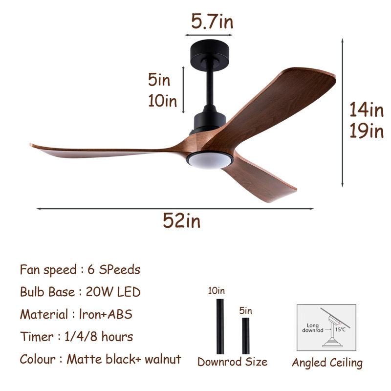 Ventilateur de plafond moderne Parzy