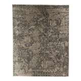 Hand Knotted Abstract Area Rug in Gray