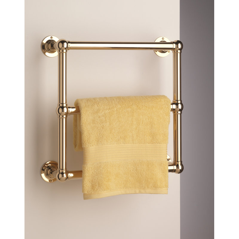 Stourton 3 Rail Wall-Mounted Electric Towel Warmer, Polished Brass