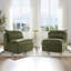 Fauteuil à billes sans accoudoirs en polyester et méridienne - vert