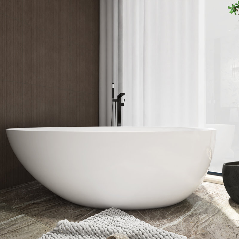Baignoire de trempage autoportante 67 po. X 35 po. Blanche