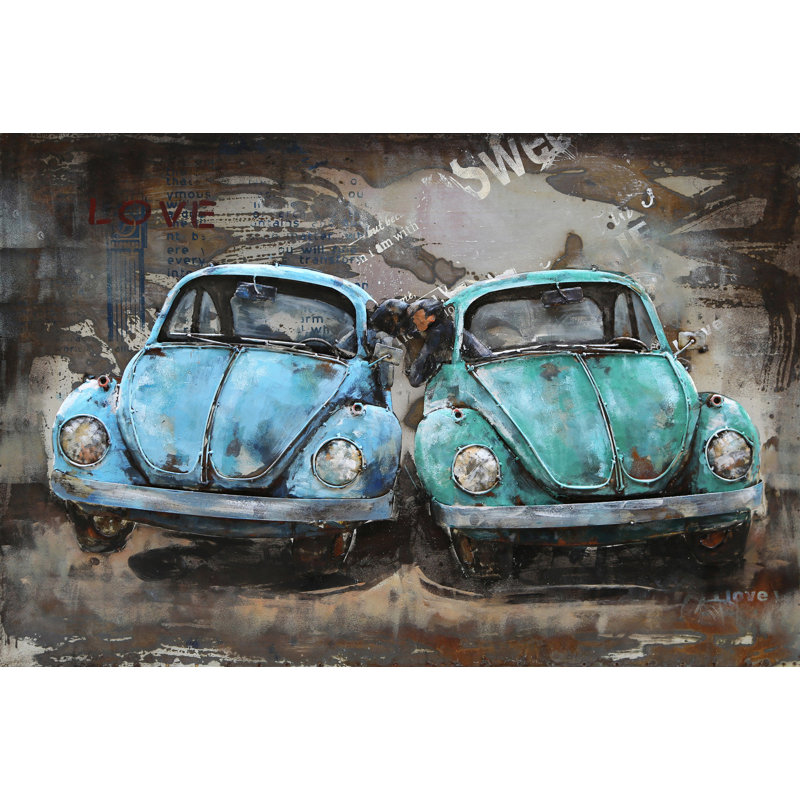 Peinture sur toile en métal de la coccinelle