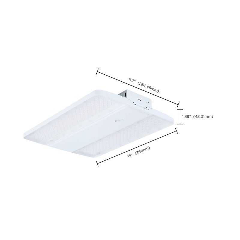 DEL linéaire High Bay 105/90/70 watts sélectionnable 3K / 4K / 5K CCT angle de faisceau sélectionnable finition blanche 120-347 Volt