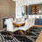 Modern Black And White Tribal Geometric Area Rug-446610404