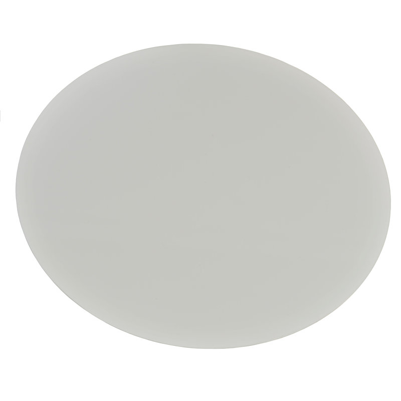 Table basse à piédestal Diana, 15" H x 35.5" L x 35.5" W, Laque blanche, Laiton