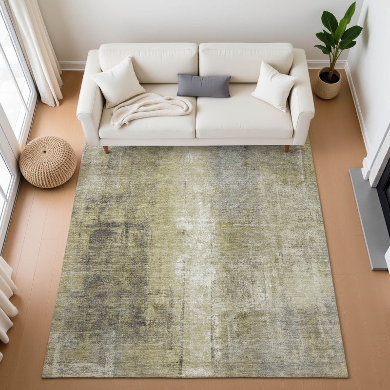 Premium Machine Washable Mouton AMF1980 Abstract Rug, Rectangle 5' x 7'6"