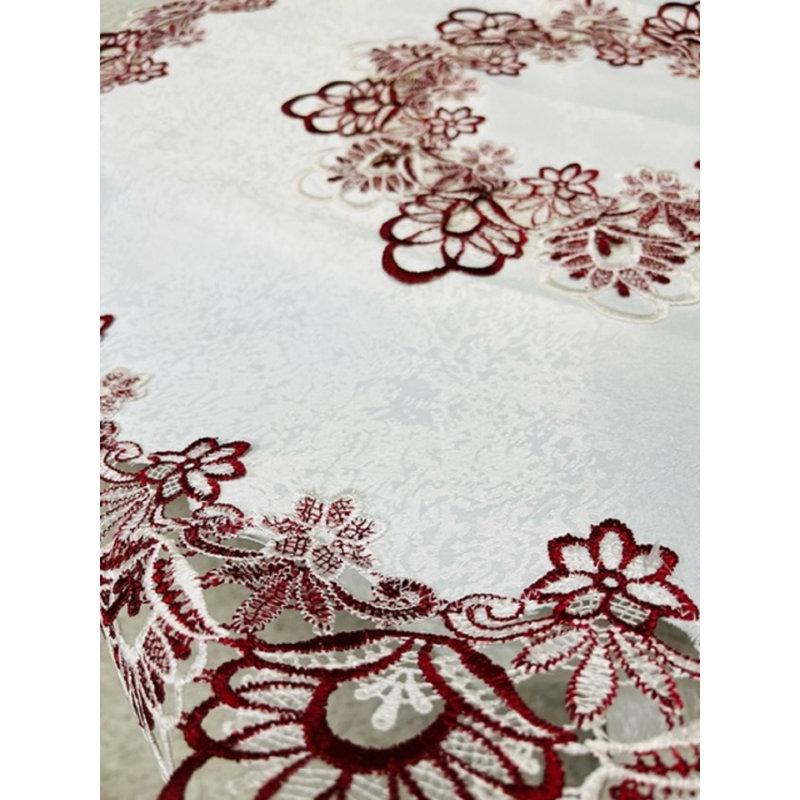 Nappe Lace (33 po ronde) - Blanc / Gris, Bourgogne