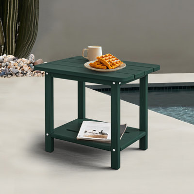 HDPE Adirondack 2-Tier End Table – Weatherproof & Durable Outdoor Side Table for Patio, Poolside, and Lawn
