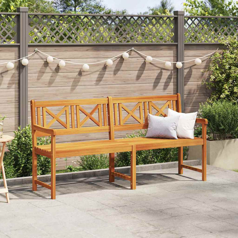 Solid Wood Outdoor Bench, 90cm H x 180cm W x 56cm D