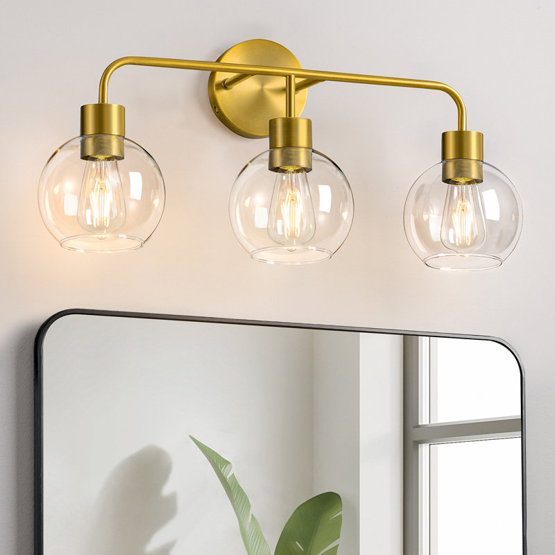 3-Light Dimmable Gold Vanity Light