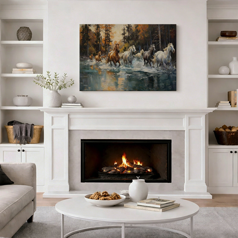 Art mural chevaux qui courent, 18*12 inch (45*30*2cm)