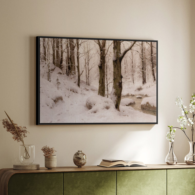 Paysage rétro - CMXIV, H 25 po x l 37 po x P 2 po, Toile avec cadre flottant noir