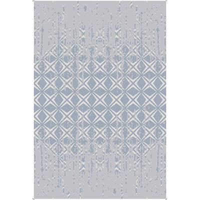 Geometric Hand-Knotted Wool Gray/White Area Rug
