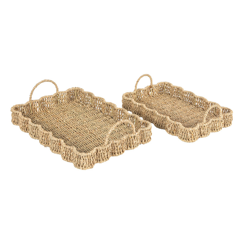 Fraga Coffee Table Tray, 16.1"L x 11.0"W x 4.3"H, Seagrass