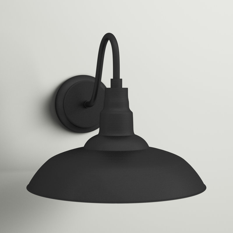 Dale 1-Light Exterior Wall Sconce - Black - Large, Matte Black