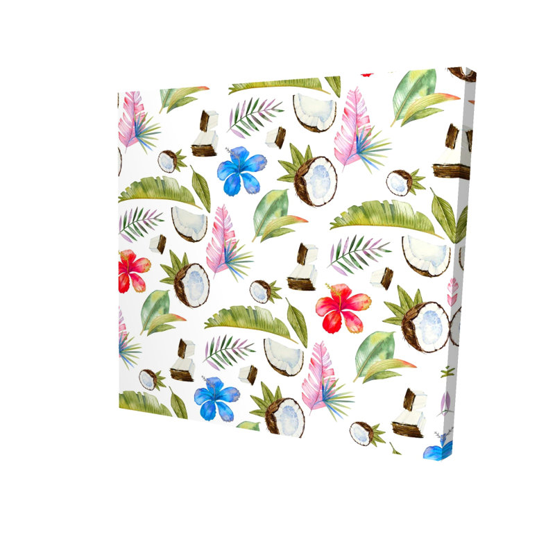 Tropical Pattern Green Bedroom Canvas | Floral & Botanical Decor